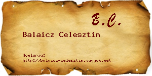 Balaicz Celesztin névjegykártya